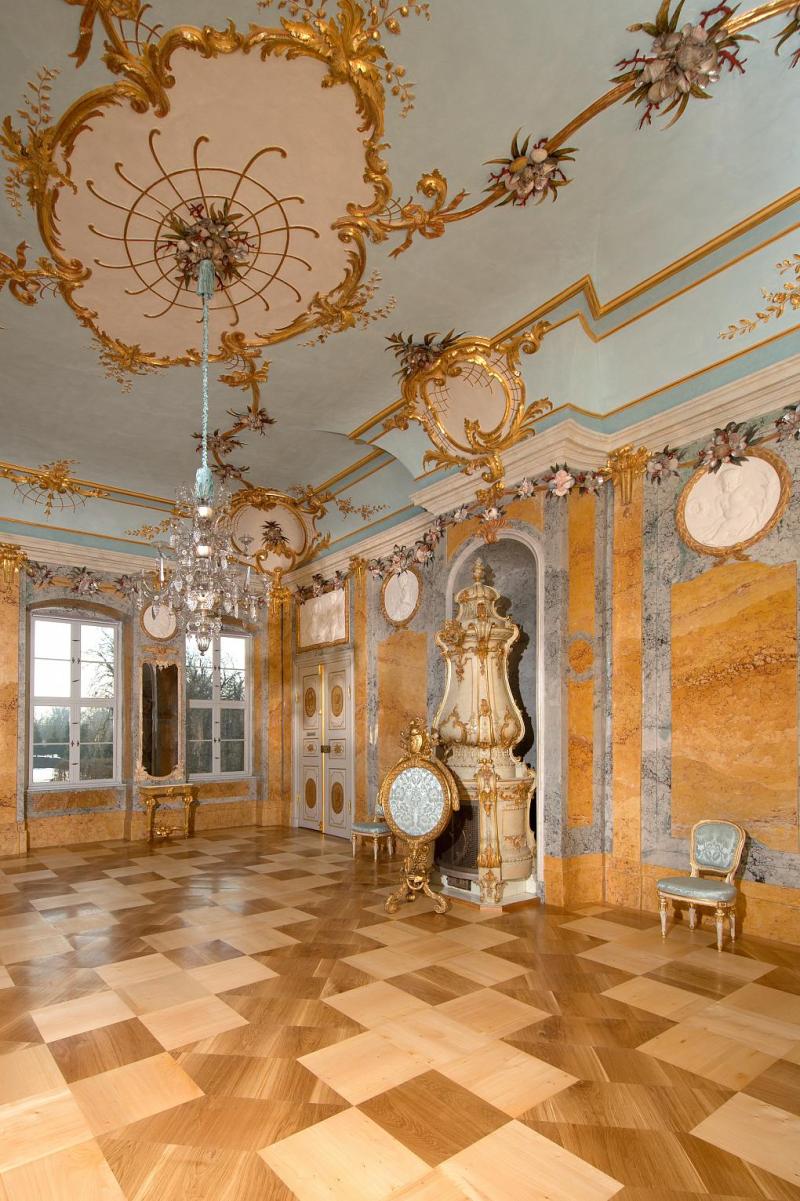 Restauriert: Muschelsaal im Schloss Rheinsberg. Foto: SPSG/Leo Seidel