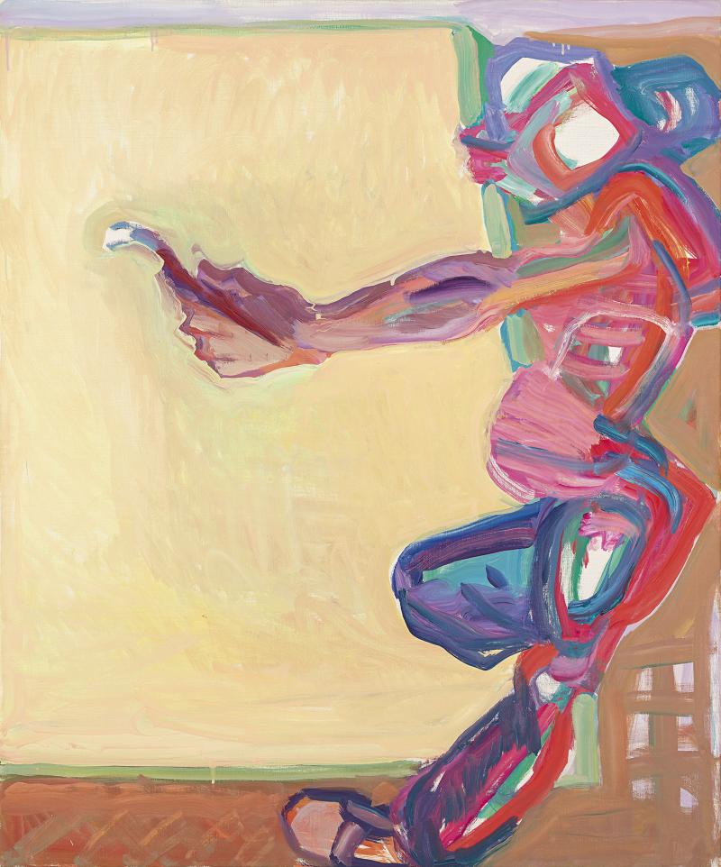 Maria Lassnig (1919 - 2014) Innerhalb und Außerhalb der Leinwand I, 1984/85, Öl auf Leinwand, 120 x 100 cm, Schätzwert € 180.000 - 320.000 Auktion 22. November 2017