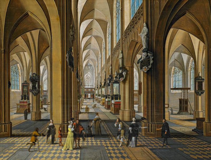 Peeter Neeffs d.J. (1620 – nach 1675) Im Inneren der Liebfrauenkirche in Antwerpen Öl auf Holz | 49 x 64cm Ergebnis: 35.840 Euro