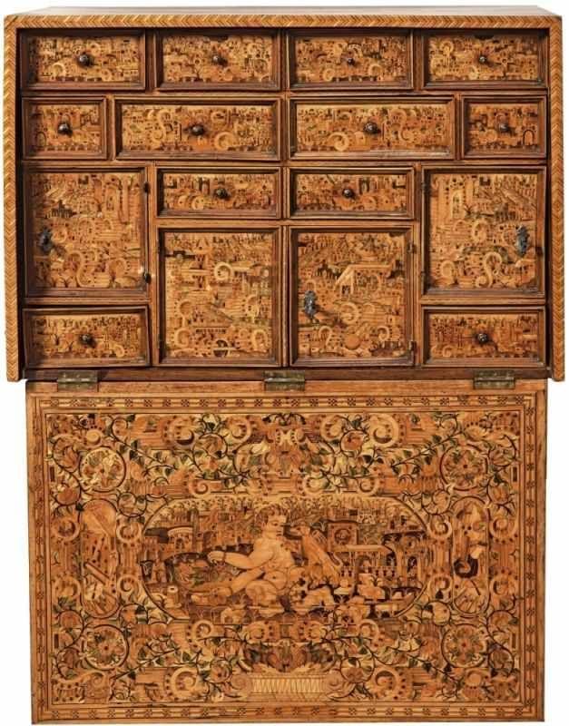 Sehr feiner Kabinettschrank Süddeutschland (wohl Augsburg), E. 16. Jh., Schätzpreis:	23.500 EUR