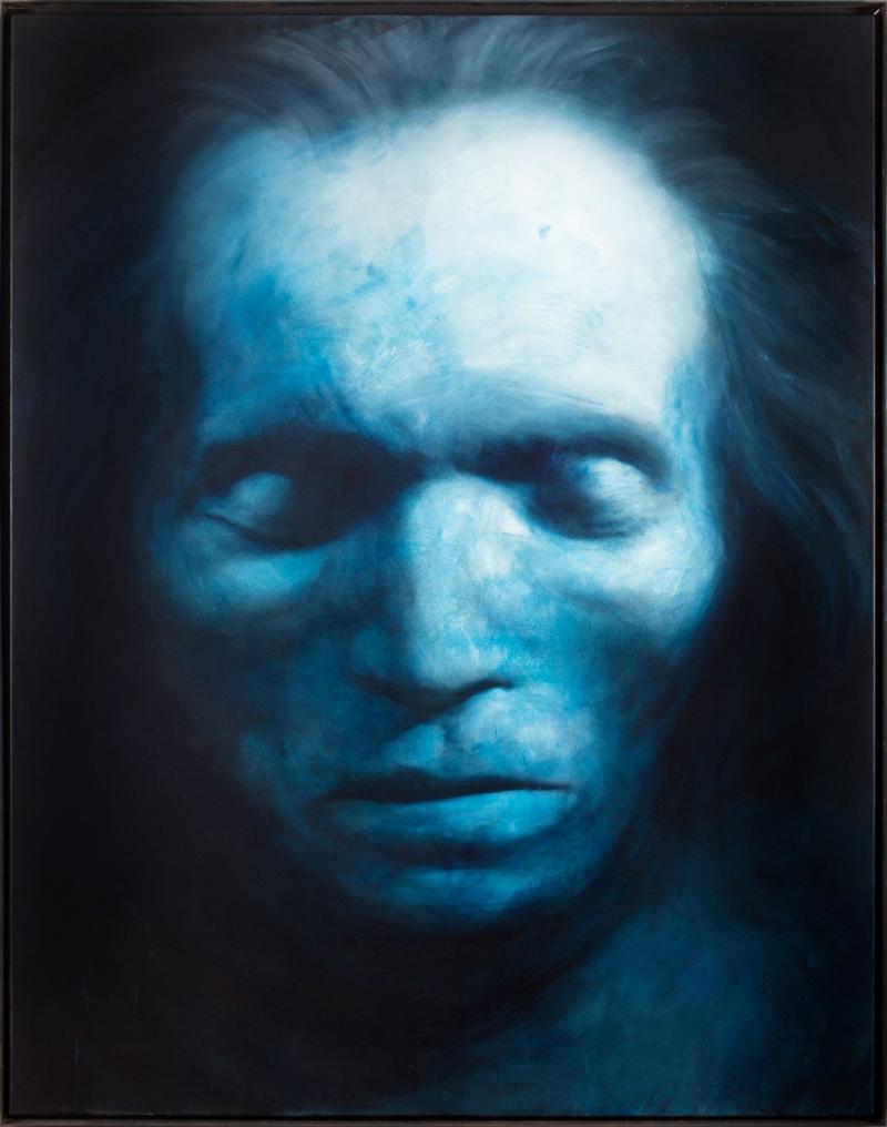 ((Bild Helnwein a, Bildnachweis: Kunsthandel Draheim, Michael Draheim, Eltville-Hattenheim)): Ein beeindruckendes, 1995 entstandenes Beethoven-Bildnis von Gottfried Helnwein – im originalen Eisenrahmen – hat Michael Draheim aus Eltville-Hattenheim für die Antik & Kunst im Gepäck.