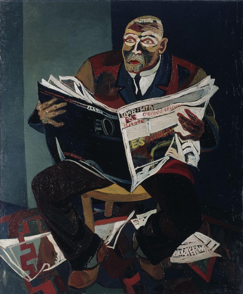 Josef Scharl, Der Zeitungsleser, 1935, Staatliche Museen zu Berlin, Nationalgalerie Berlin, © Susanne Fiegel, Foto: bpk/Jörg P. Anders