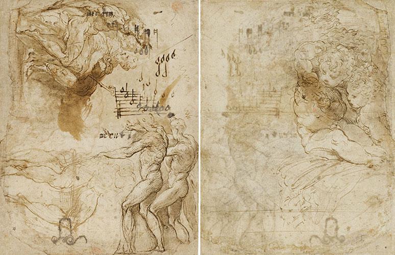 Girolamo Francesco Maria Mazzola, called Parmigianino Recto: Shepherds for an Adoration Verso: Two Putti Among Foliage Estimate: 300,000 - 500,000 USD