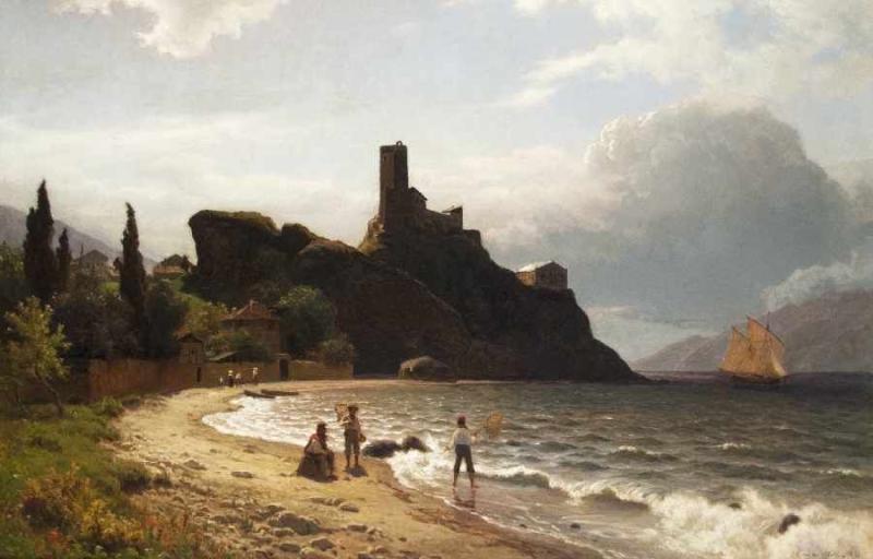 Carl von der Hellen 1843 Bremen - 1902 Düsseldorf, Malcesine am Gardasee, Schätzpreis:	5.000 - 7.000 EUR