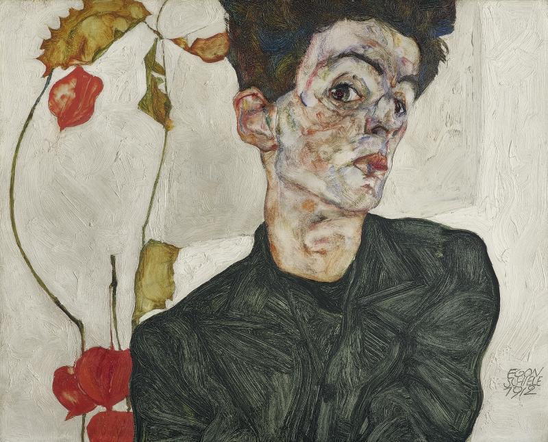 EGON SCHIELE, Selbstbildnis mit Lampionfrüchten, 1912 © Leopold Museum, Wien | Foto: Leopold Museum, Wien