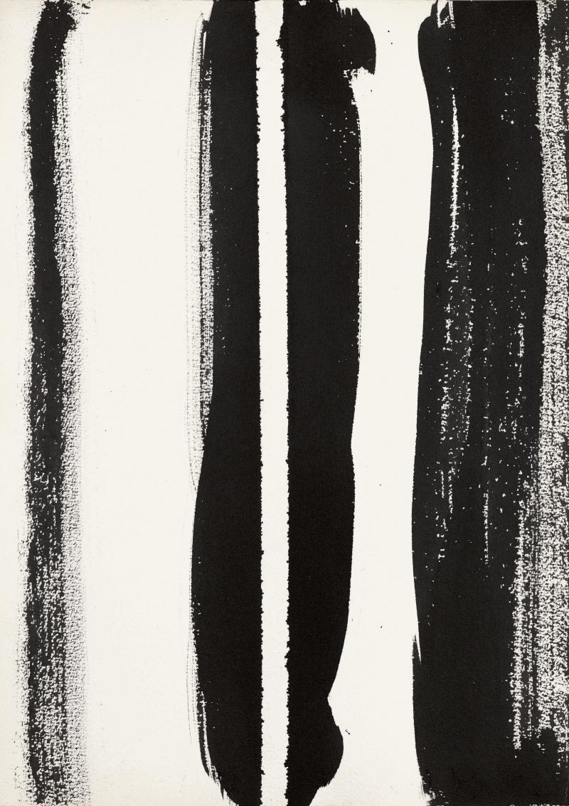 Barnett Newman Untitled 1960 Brush and ink on paper Sheet: 14 x 10 inches Estimate $800,000/1.2 million