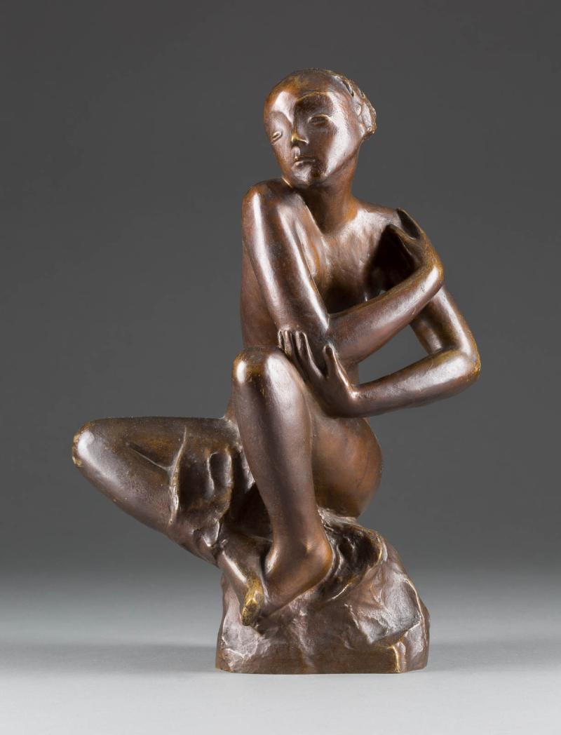 MILLY STEGER (1881-1948), Die Sinnende, Bronze, braun patiniert. H. 38 cm. Erlös 42.500,- €