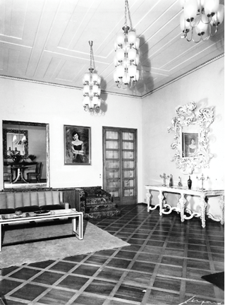 A view of the living room at Villa Borsani, photograph by Elio Luxardo, c 1945