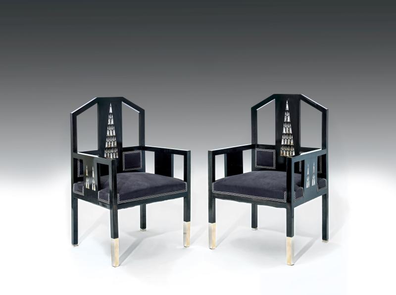 A PAIR OF ARMCHAIRS JOSEF URBAN & SANDOR JARAY bel etage