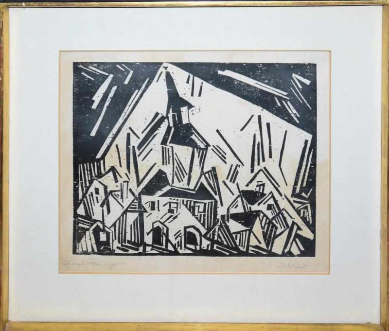 Lyonel Feininger, „Zottelstedt“, Holzschnitt von 1918/19, signiert und bezeichnet, Aufrufpreis:	1.500 EUR Schätzpreis:	3.600 - 3.800 EUR