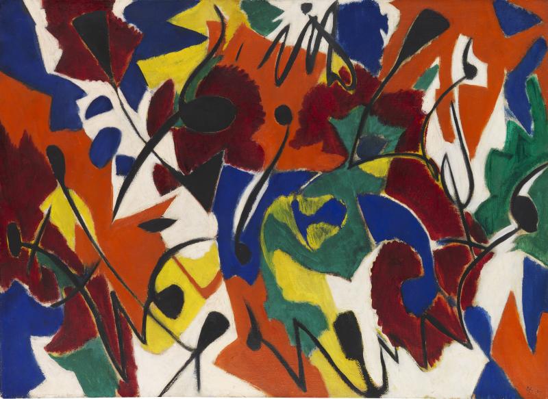 118000309 ERNST WILHELM NAY Purpurmelodie, 1951. Öl auf Leinwand Schätzpreis: € 200.000 - 300.000