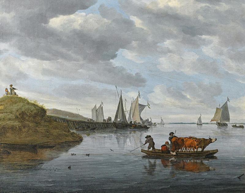 Ruysdael, Salomon van nach 1600 Naarden - 1670 Haarlem Große Flusslandschaft. Schätzpreis:	120.000 - 160.000 EUR