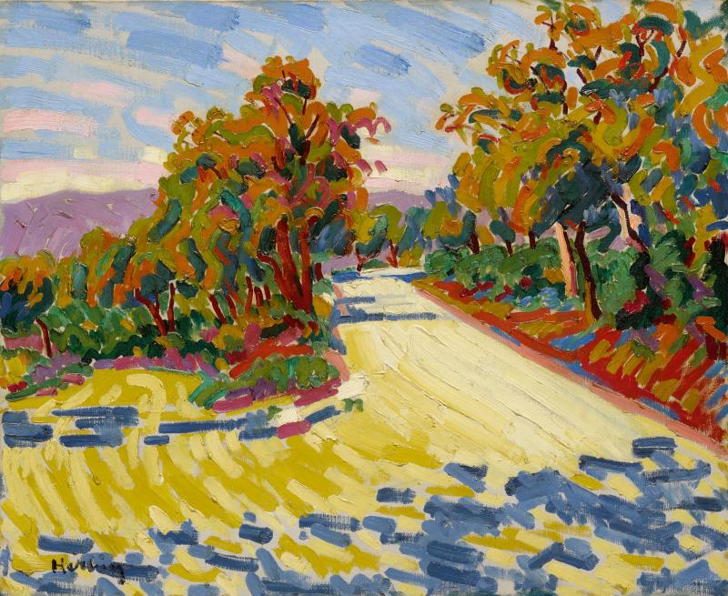 Lot 114 Property from an Important Pennsylvania Collection Auguste Herbin Route de Montagne en Corse Signed Herbin (lower left) Oil on canvas 23 1/2 by 28 3/4 in. 59.6 by 73 cm Painted in 1907. Estimate $500/700,000 Sold for $855,000 RECORD FOR ARTIST AT AUCTION