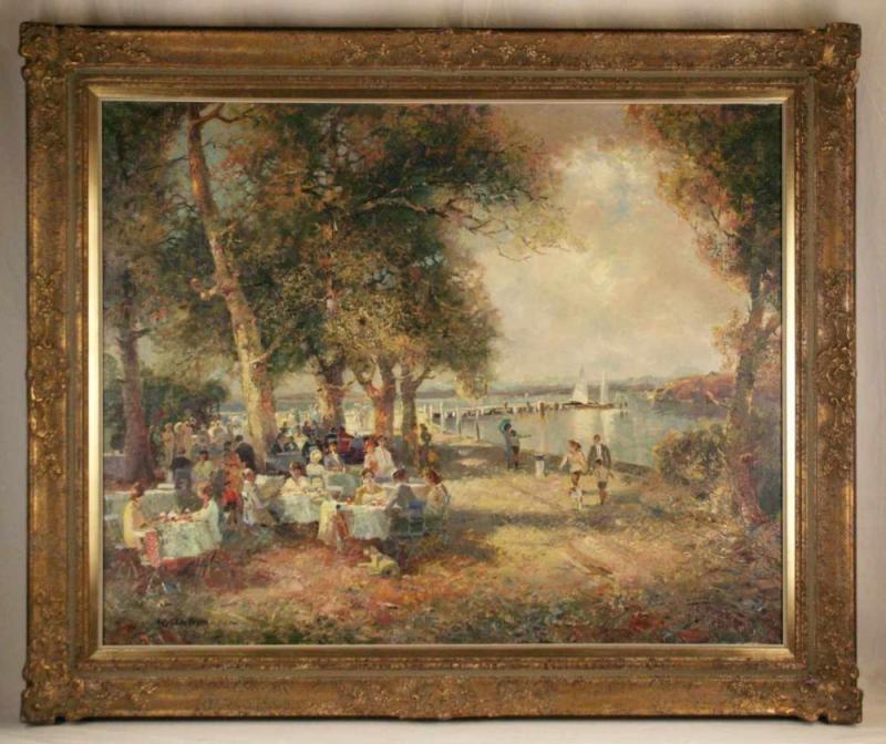 Gschossmann, Ludwig (1901 München - 1988 Tegernsee) - "Café am Bodensee" Aufrufpreis:	2.000 EUR