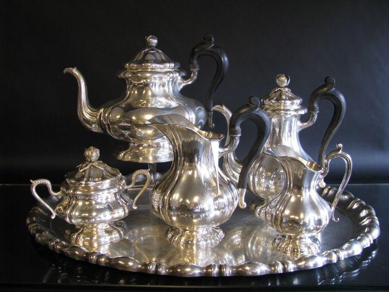 7000 - Kaffee- & Teeservice, Österreich, um 1850, Silber.