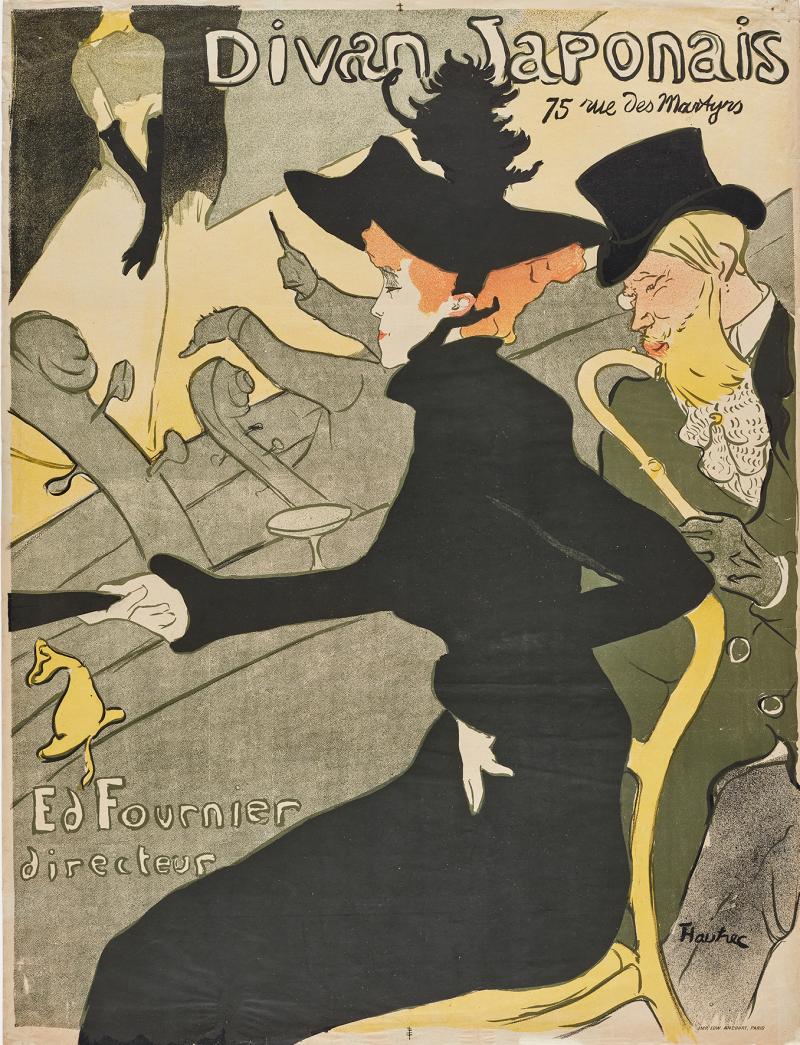 Henri de Toulouse-Lautrec  (1864–1901) Divan Japonais 1892/93 Farblithografie auf Velinpapier 80,7 x 61,4 cm www.lostart.de/DE/Fund/478555  Kunstmuseum Bern,  Legat Cornelius Gurlitt 2014, Provenienz bislang nicht aufklärbar, aktuell kein Raubkunstverdacht Foto: Mick Vincenz © Kunst- und Ausstellungshalle der Bundesrepublik Deutschland GmbH