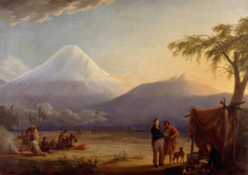 Alexander von Humboldt und Aimé Bonpland am Fuß des Vulkans Chimborazo Friedrich Georg Weitsch, 1810 Öl auf Leinwand © bpk / Stiftung Preußische Schlösser und Gärten Berlin- Brandenburg / Jörg P. Anders