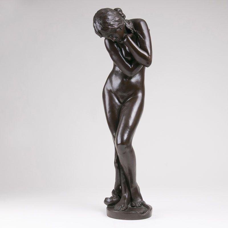 Ferdinand Lepcke (Coburg 1866 - Berlin 1909) Große Figur 'Eva mit der Schlange' 1925/45, nach einem Modell von 1890. Mindestpreis:	6.800 EUR