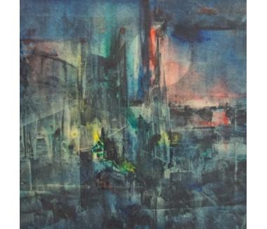 Franz Vinzenz Dressler Zerstörte Stadt 1973 Acryl, 58 x 68 cm