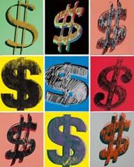 Andy Warhol Dollar Signs 1981 Acrylic and silkscreen on canvas, in 9 parts, overall, Each 20 x 16 in.