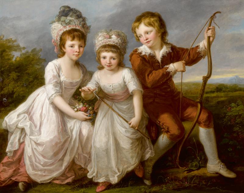 Angelica Kauffmann, R.A. Coira 1741 - 1807 Rome Portrait Of Lady Georgiana Spencer, Henrietta Spencer And George Viscount Althorp oil on canvas 44¾ by 57 in.; 113.6 by 144.8 cm. Estimate $600/800,000