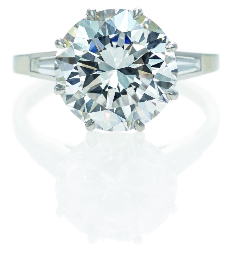 Weyersberg Solitaire-Ring Düsseldorf | Um 19601  Brillant ca. 4,9ct H | VVS2 Ergebnis: 68.370 Euro