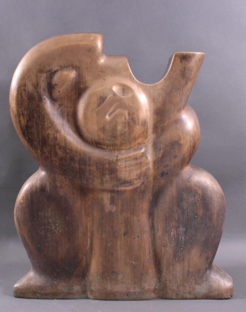 Anton Jezovsek Zvone (1935-2017)  Skulptur aus Bronze, ohne Titel, unsigniert, Maße ca. 102 x 75 x 18 cm. Aus dem Nachlass Anton Jezovsek Zone  Ausruf: 2.000,00 €