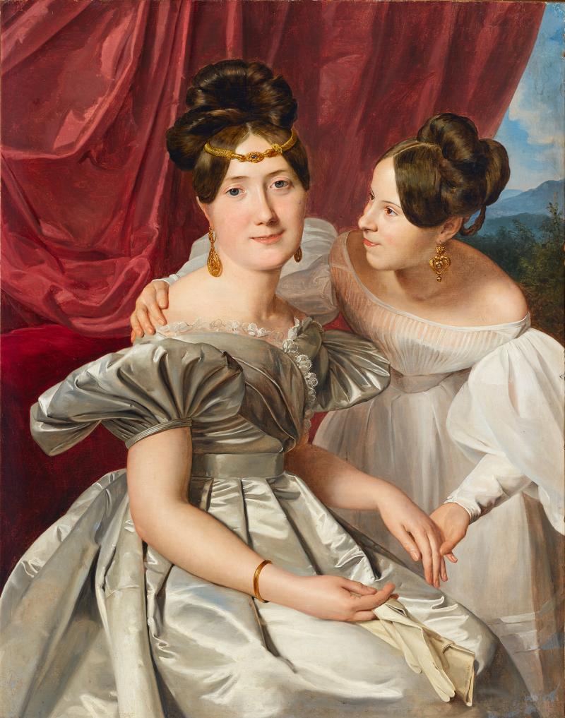 Ferdinand Waldmüller  (1793–1865) Bildnis zweier Frauen 1831 Öl auf Leinwand, doubliert 95,5 × 75,5 cm www.lostart.de/DE/Fund/569111  Kunstmuseum Bern,  Legat Cornelius Gurlitt 2014, Provenienz bislang nicht aufklärbar, aktuell kein Raubkunstverdacht Foto: Mick Vincenz © Kunst- und Ausstellungshalle der Bundesrepublik Deutschland GmbH