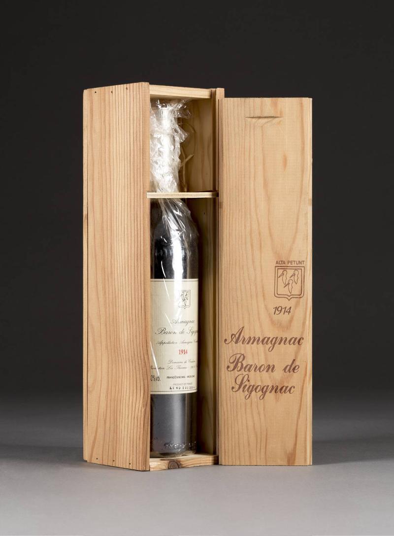 Baron de Sigognac, 1914, Armagnac, originale Holzkiste, 0,7l