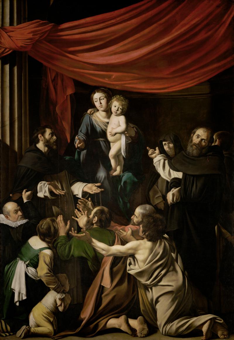 Michelangelo Merisi, gen. Caravaggio (1571 Mailand-1610 Porto Ercole) Rosenkranzmadonna um 1601 Leinwand 364,5 × 249,5 cm Kunsthistorisches Museum Wien, Gemäldegalerie © KHM-Museumsverband