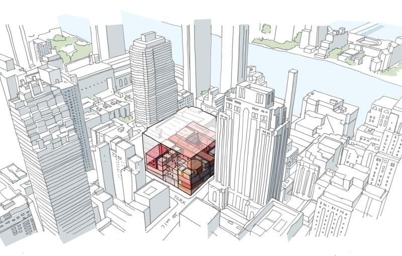 xterior Sketch - Aerial - Credit OMA New York