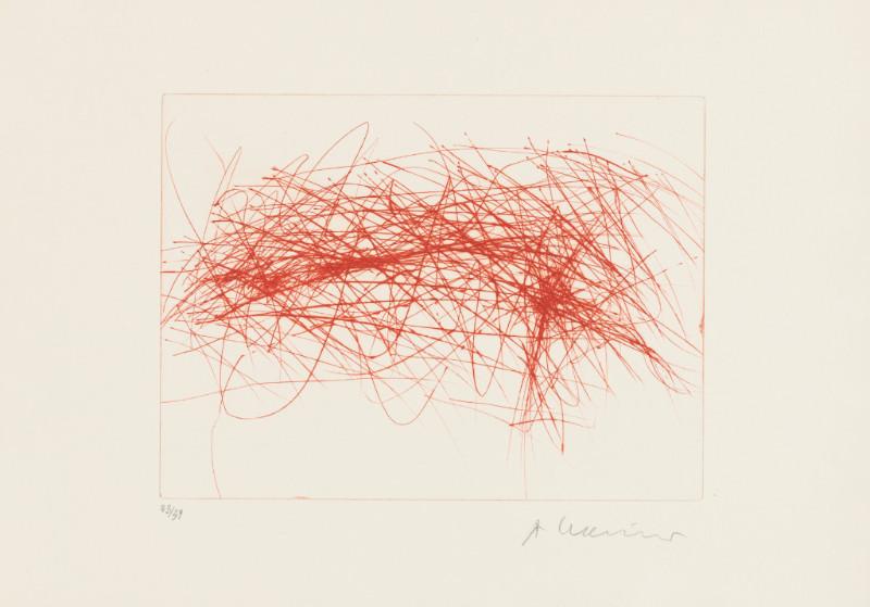 Arnulf Rainer, Kritzelland, 1976 Kaltnadel auf Aluminium, 25x33 cm