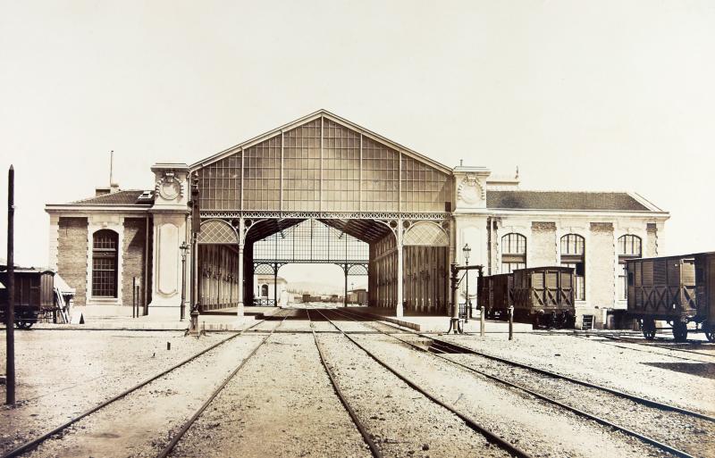 Édouard Baldus Toulon Albuminabzug, aus dem Album: Chemins de fer de Paris à Lyon et à la Méditerranée, 1861–1863