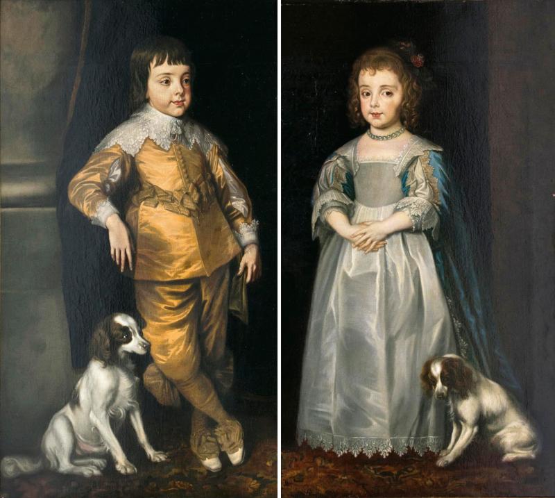 Englischer Portraitmaler 'Paar Gegenstücke: Charles II. und seine Schwester Mary als Kinder' (Lot. 33)