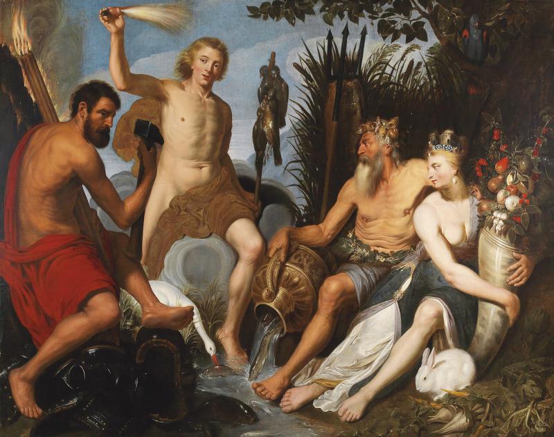 Artus Wolffort (1581 - 1641) Die vier Elemente, Öl auf Leinwand, 158 x 200 cm, Auktion 30. April 2019, Schätzwert € 150.000 - 250.000