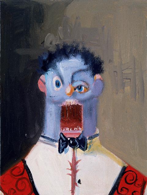 George Condo (1957) The blue Rodrigo | 2009 Öl auf Leinwand | 20 x 15 cm Ergebnis: 135.450 Euro