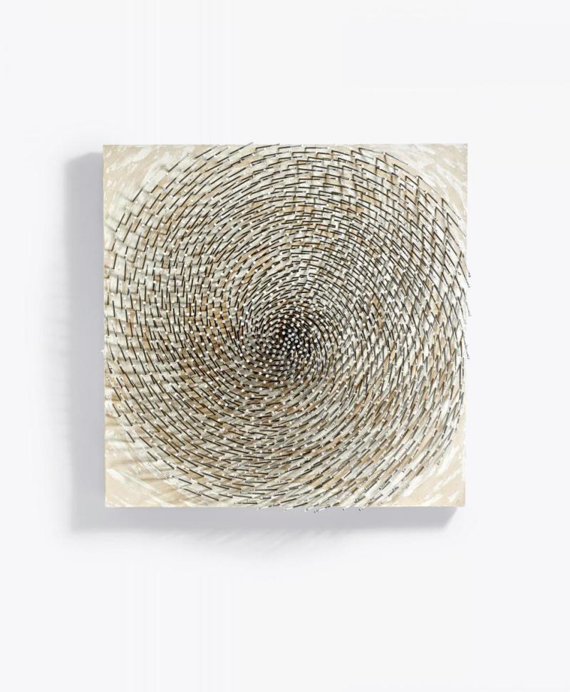 Günther Uecker (1930) „Spirale“ | 2001 | Nägel auf Holzplatte, mit Leinen überzogen | 120 x 120 x 16 cm Taxe: 500.000 – 700.000 Euro