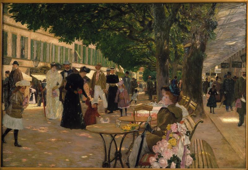 Franz Skarbina Promenade in Karlsbad 1890-1894 Museum Charlotenburg-Wilmersdorf Foto: bpk /Jürgen Liepe