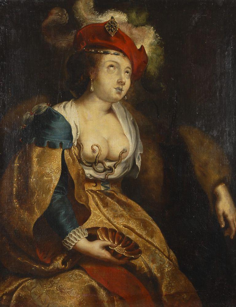 Flämischer Meister: Tod der Kleopatra. Flemish Master: Death of Cleopatra. Oil/canvas, unsigned, 17th century. Zuschlagspreis:	11.000 EUR