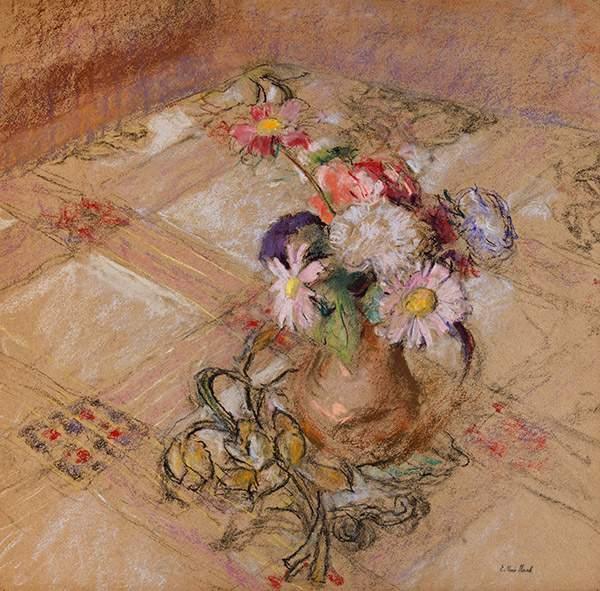 Berès Gallery Edouard Vuillard (1868 - 1940) Zinnias on the table at Vaucressonp