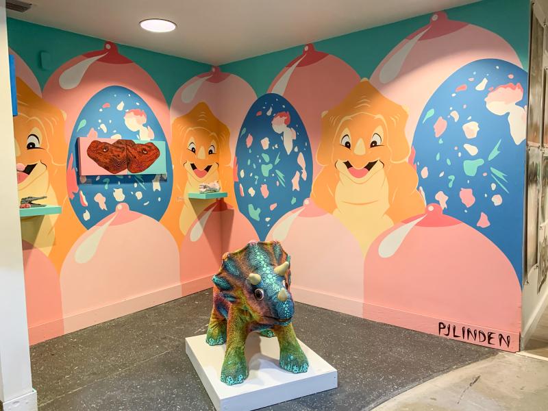 PJ Linden, PJ's Playhouse, a mural and sculptural installation for The Juxtapoz Clubhouse, ABMB 2018 Photo: Paradigm Gallery + Studio