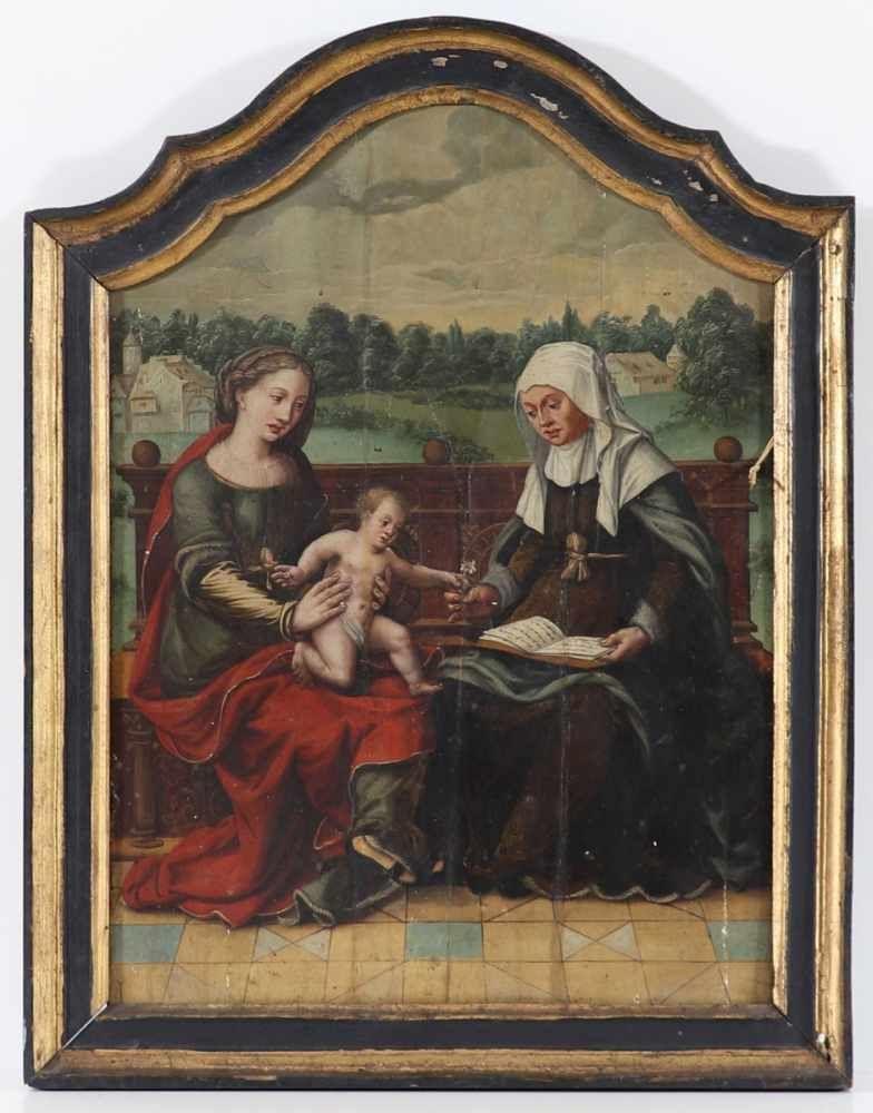 Werkstatt Jan Baegert / Meister von Cappenberg 1465 Wesel - 1527 evtl. 1535 Wesel - Anna selbdritt - Öl/Holz. 57 x 41 cm. Aufrufpreis:	6.000 EUR Schätzpreis:	10.000 EUR