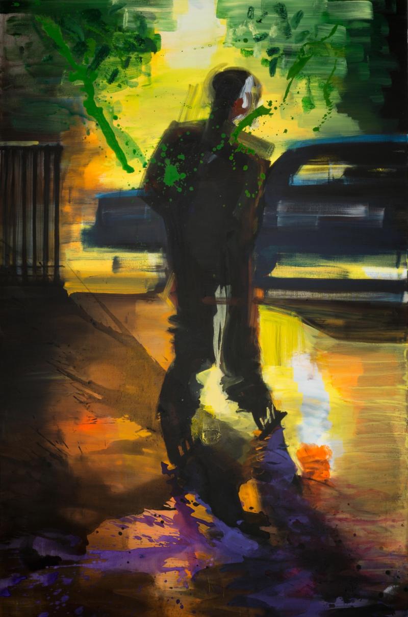 Rainer Fetting, Sunset Skater 2018, Acryl auf Leinwand, 230 x 150 cm