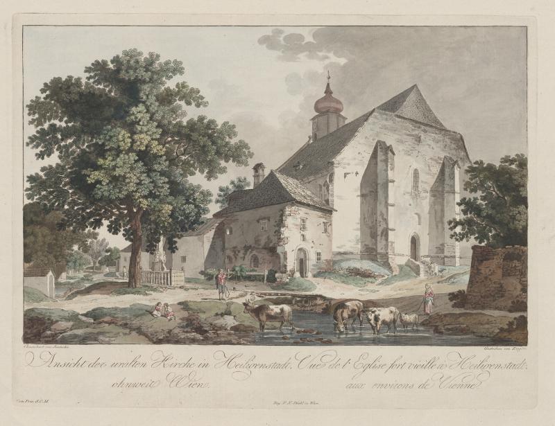 Kirche St. Michael in Heiligenstadt; kolorierte Radierung von Lorenz Janscha; um 1810 – © Österreichische Nationalbibliothek