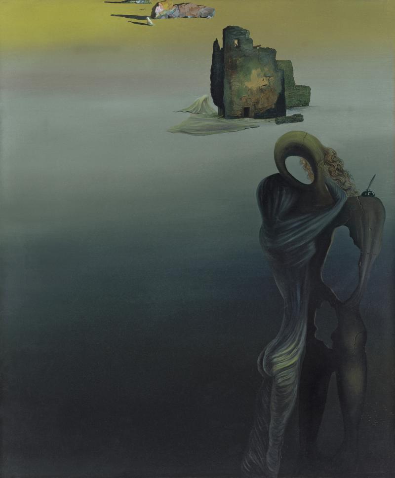 Salvador Dalí, Gradiva retrouve les ruines antropomorphes (fantasie rétrospective) (Gradiva descubre las ruinas antropomorfas (Fantasía retrospectiva)) © Museo Thyssen-Bornemisza, Madrid