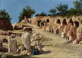 Antonietta Brandeis (1848-1926), Rome: On the Palatine Hill, oil on panel, Charles Beddington Ltd.