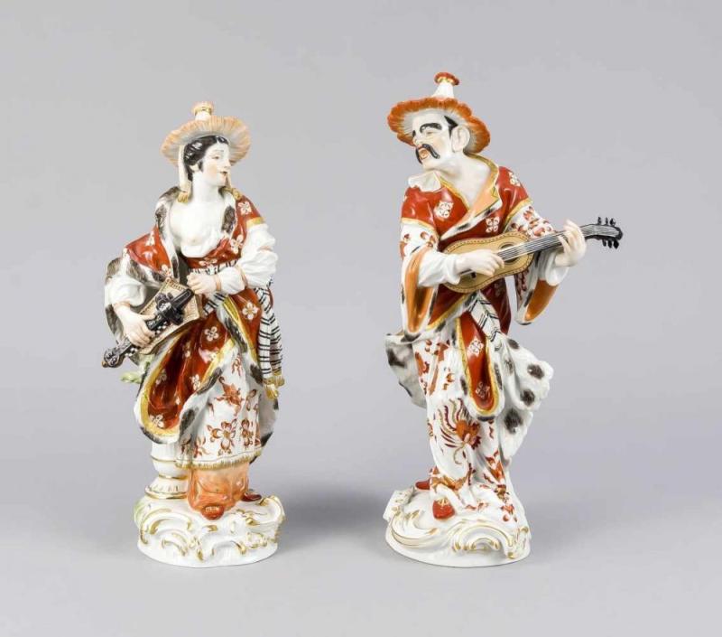 Malabar und Malabarin. Meissen, Marke nach 1934, 1. W. Modell Friedrich Elias Meyer im Jahr 1751, Modellnr. 1519 bzw. 1523, Mindestpreis:	2.800 EUR