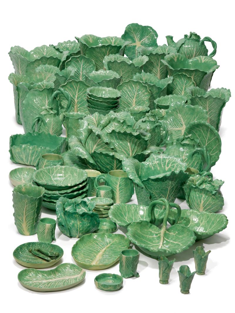 An Extensive Dodie Thayer Pottery Lettuce Ware Part-Service Estimate $10/15,000 Sold for $60,000