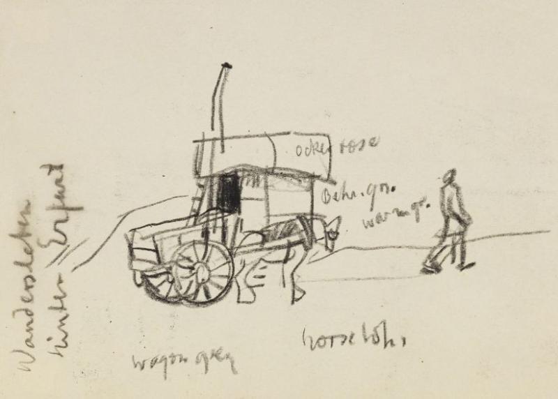 Lyonel Feininger Horse Carriage (Anschnitt) Kohlezeichnung, um 1911 11,6 x 19,6 cm /4.5 x 7.7 inches  Startpreis: € 100