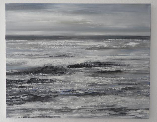 Gabriele Einstein, Nordmeer, Öl auf Leinwand; 2019; 70&80 cm., im Schattenfugenrahmen 1.500 €